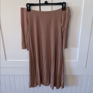 Nude Off-the-shoulder Dress